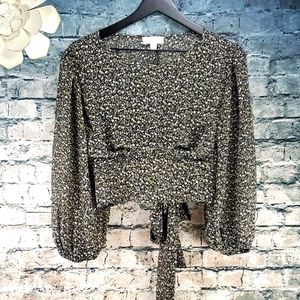 5/$30 🎀 BKK Chance | Gypsy Boho Cottagecore Cropped Floral Festival Blouse